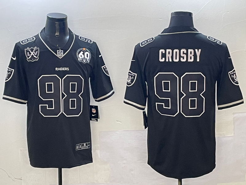 Men 2025 Oakland Raiders #98 Crosby Black Nike Limited NFL Jersey style 001